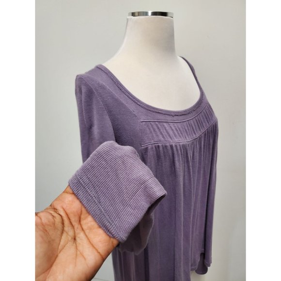 Free People We The Free Womens Purple Love Valley Ribbed Long Sleeve Top Size S - Picture 7 of 8
